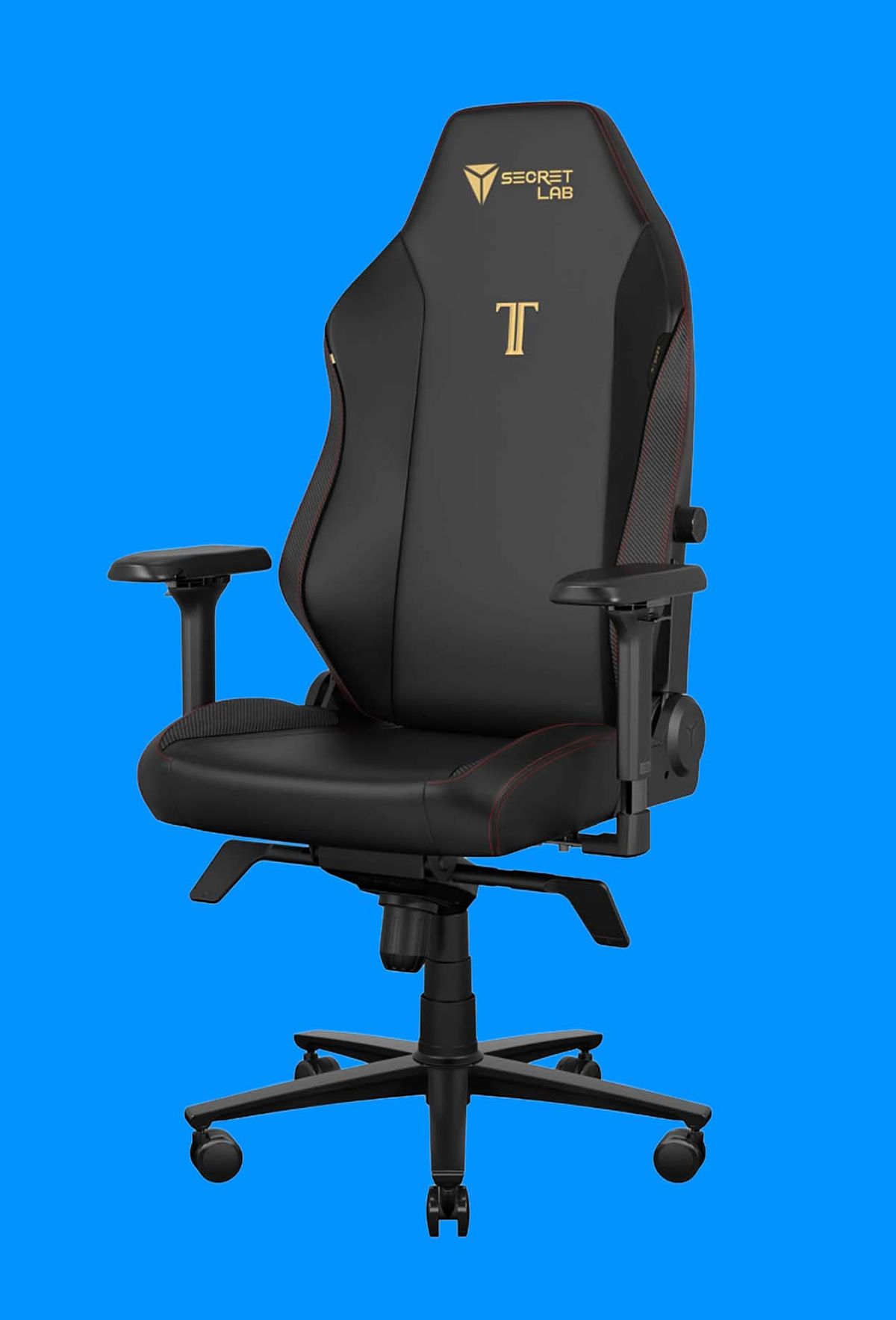 Secretlab Titan Evo gaming chair on a blue background