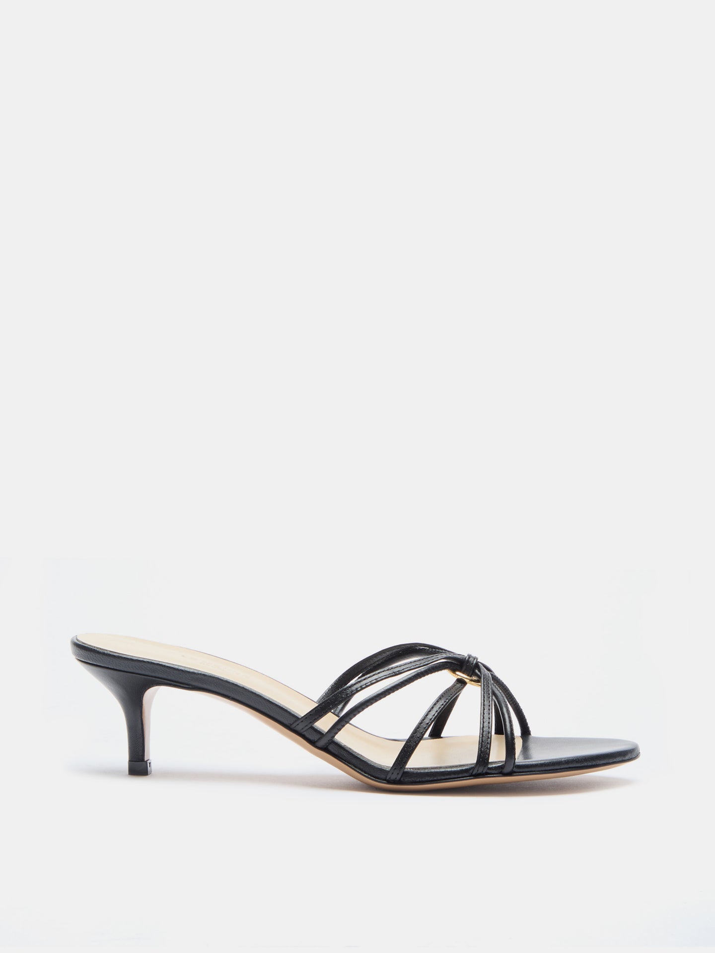 Sofia Strappy Kitten / Black Leather