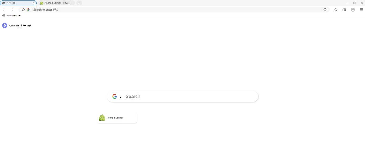 A look at Samsung Internet's new tab page on PC.