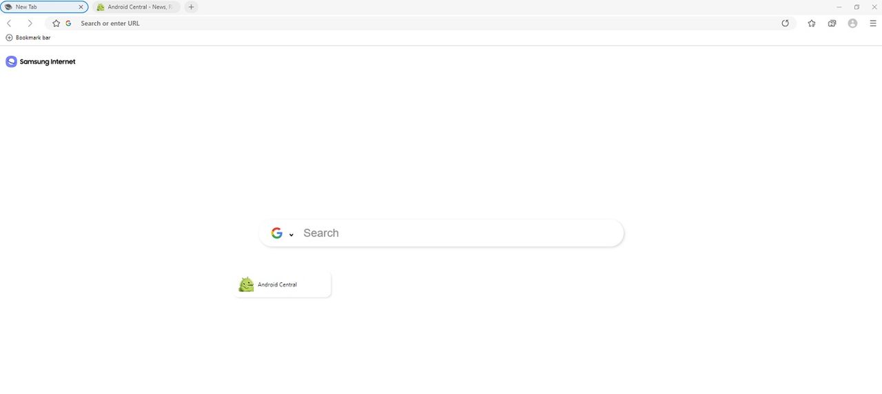 A look at Samsung Internet's new tab page on PC.
