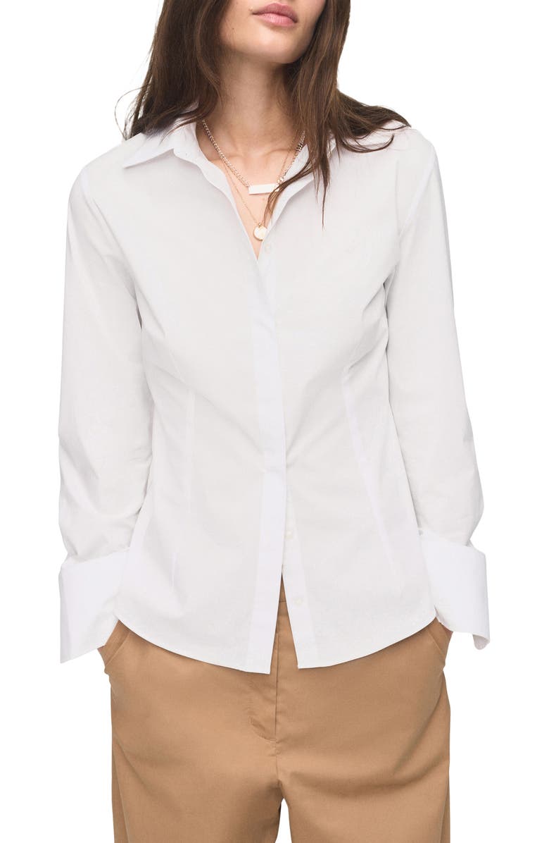 Slim Fit Stretch Poplin Button-Up Shirt