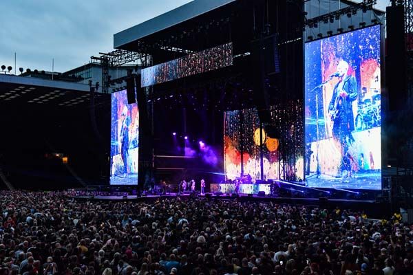 Def Leppard onstage at Bramall Lane, Sheffield