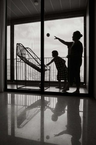 mom and child in balcony