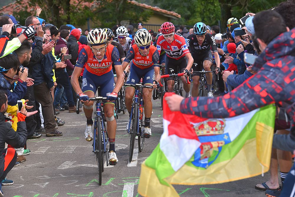 Franco Pellizotti leads Vincenzo Nibali during atage 20