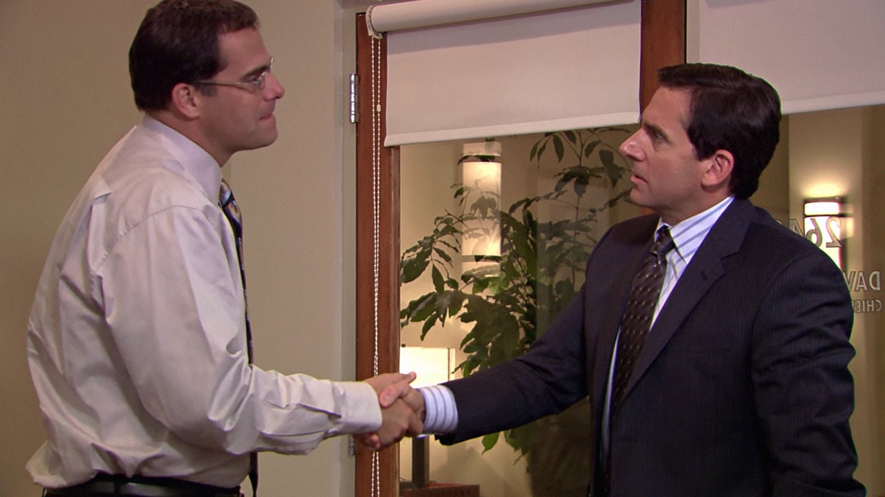 Andy Buckney and Steve Carell in The Office