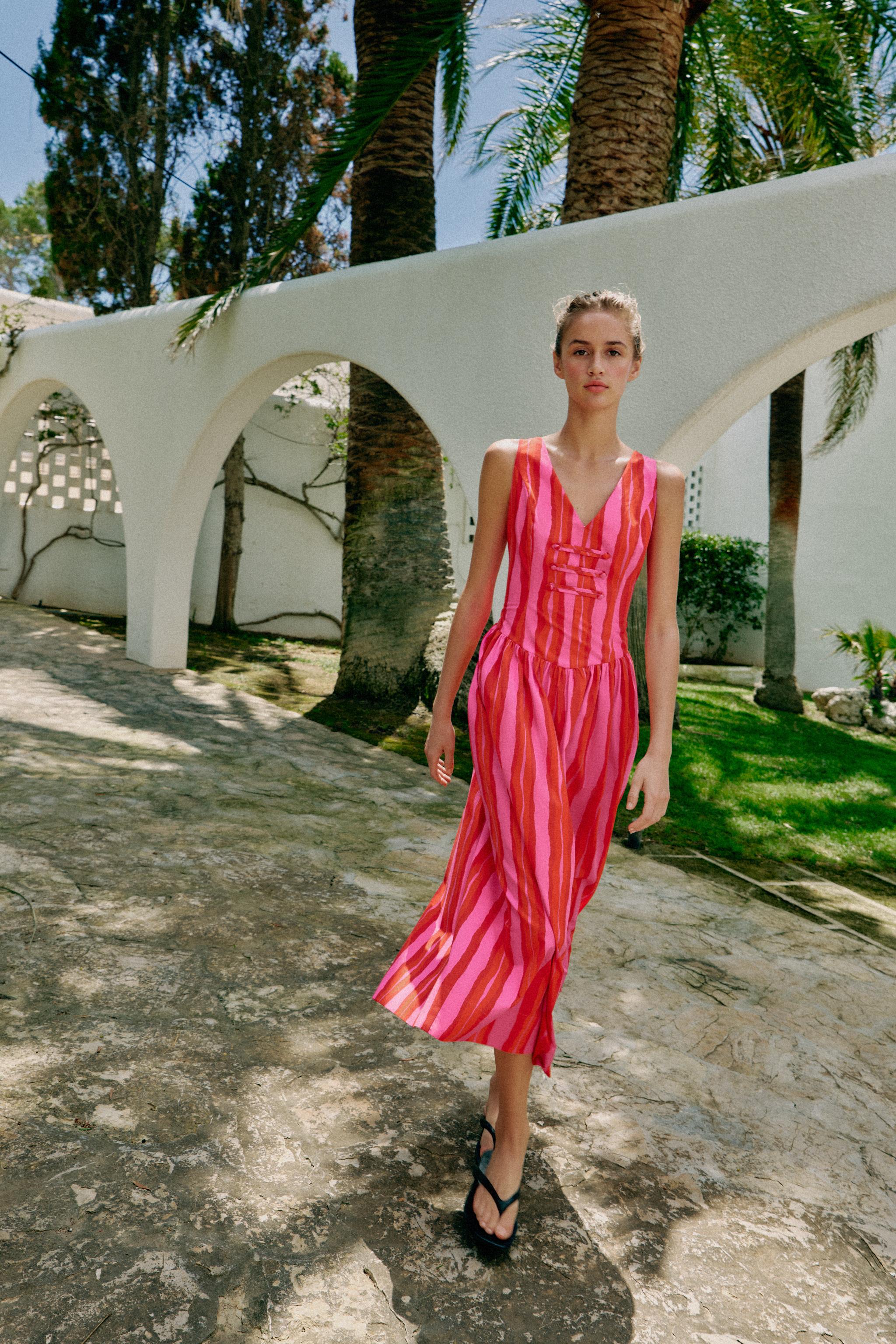 Striped Fireman Clasp Dress