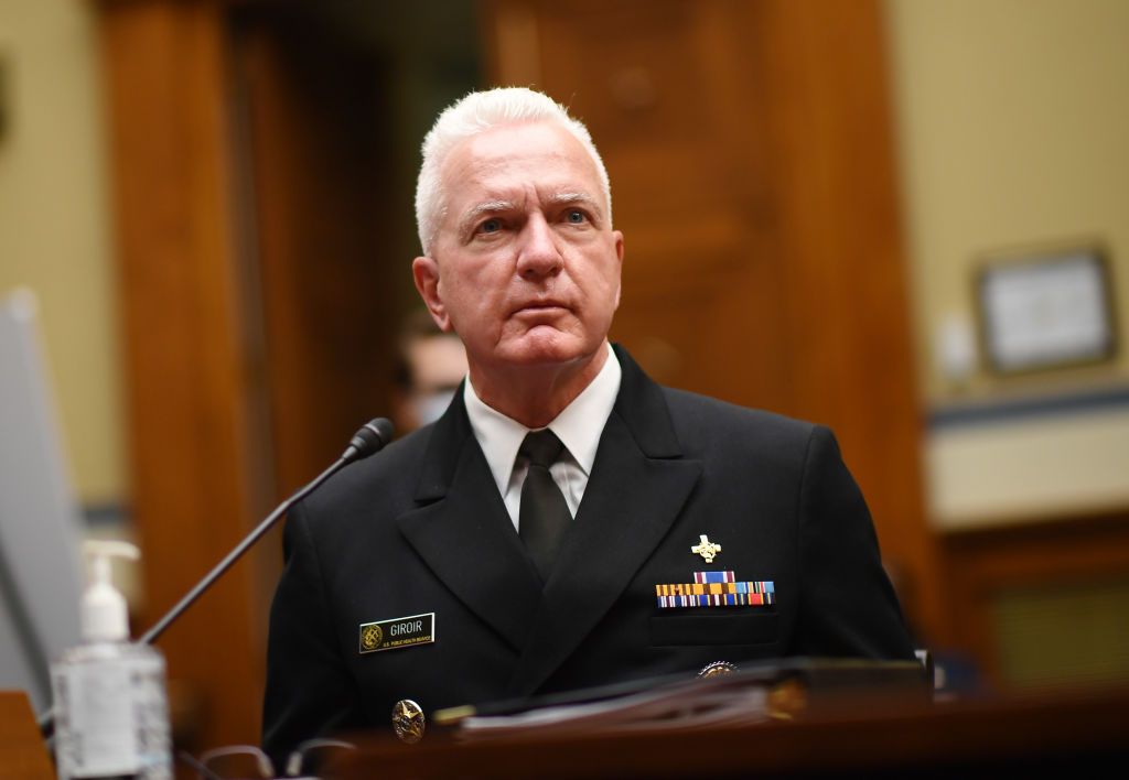 Adm. Brett Giroir, director of the U.S. coronavirus diagnostic testing, testifies at a House Subcommittee on the Coronavirus Crisis hearing on July 31, 2020 in Washington, DC.