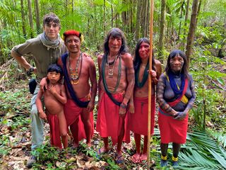 Simon with the Waiãpi people of northern Brazil.