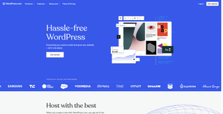 A screenshot of the WordPress.com homepage