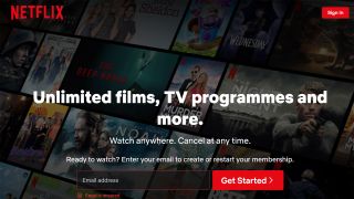 A screenshot of the Netflix sign up page on a web browser