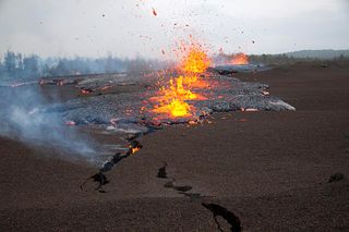 A fissure vent opened on Hawaii's Kilauea volcano.