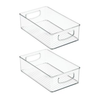 Two rectangular storage containers 
