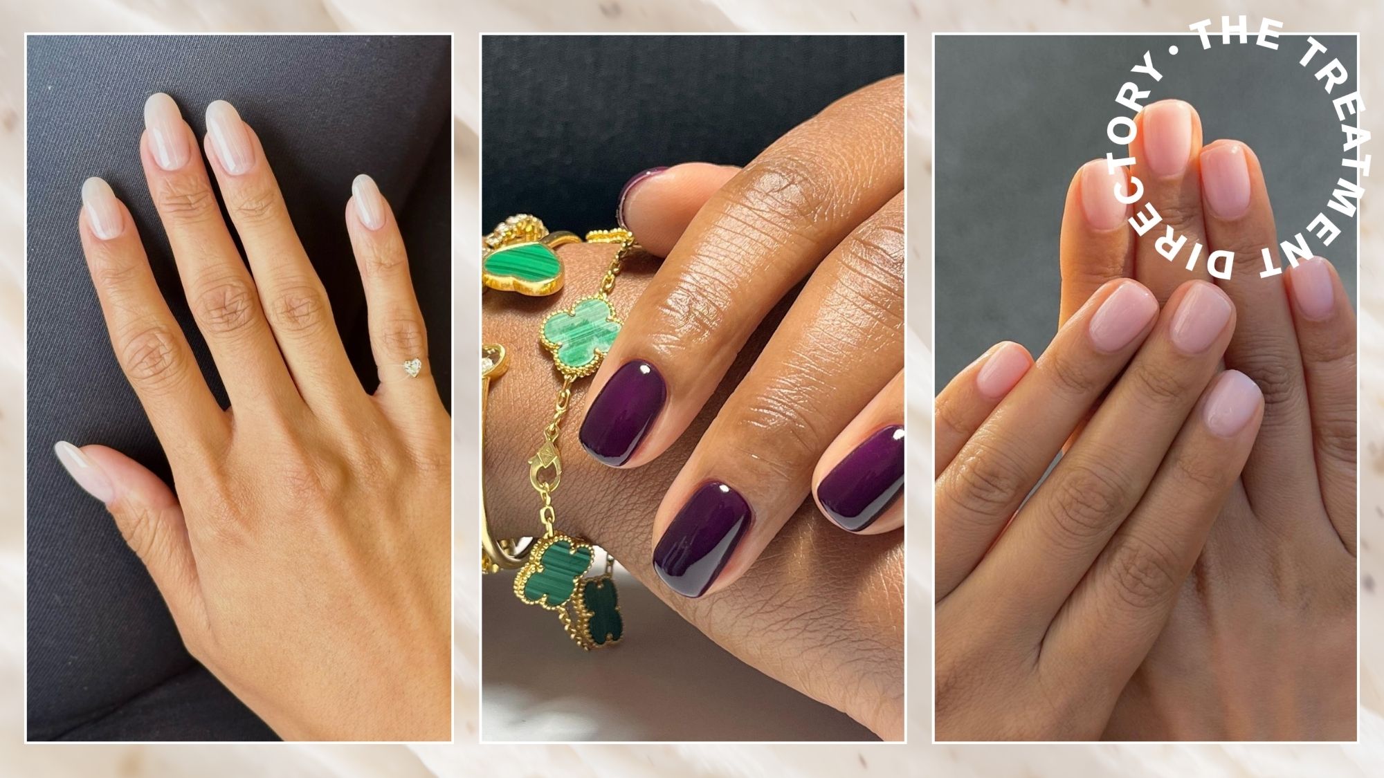 A collage of three different types of manicures
