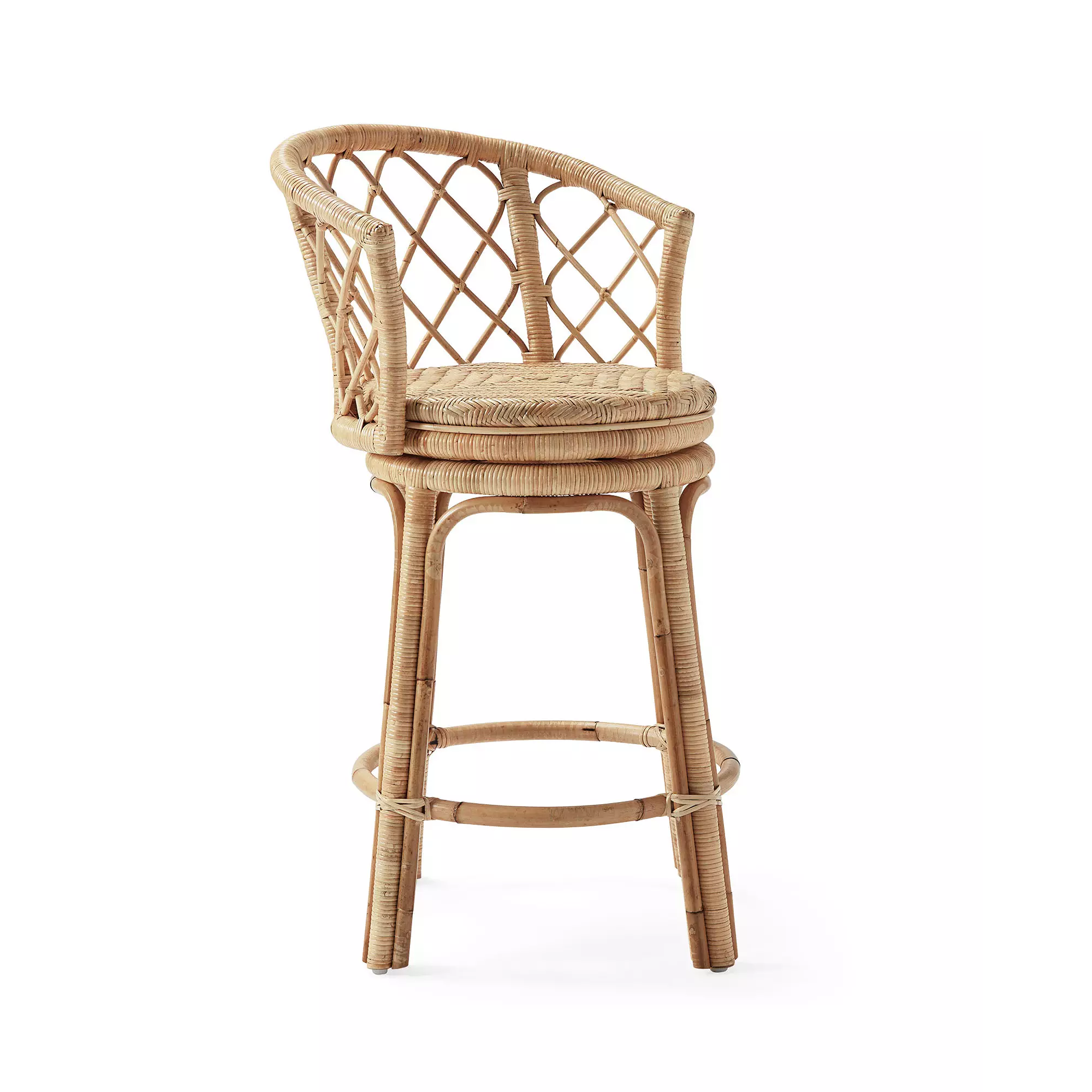 a rattan barstool