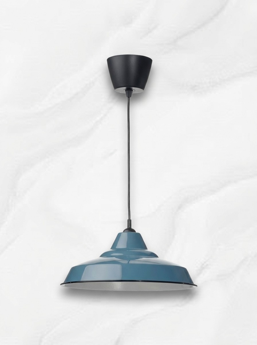 IKEA kitchenware in blue and walnut