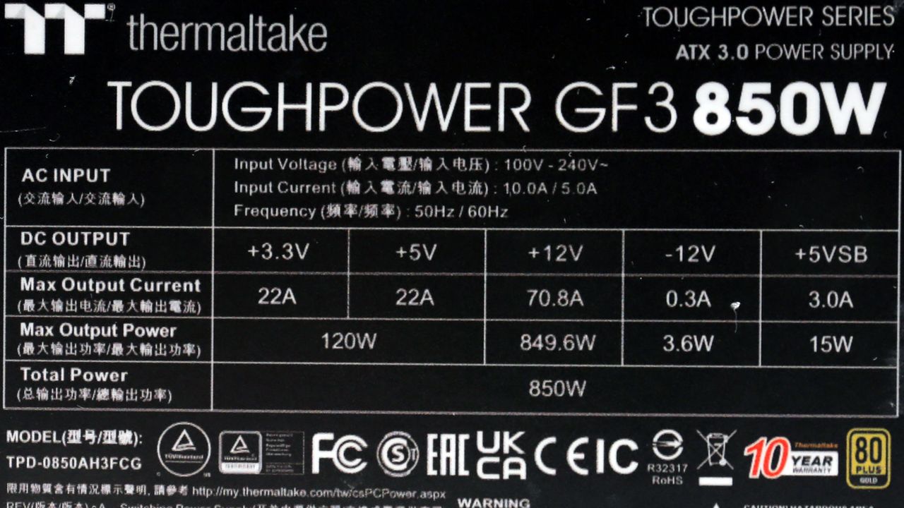 Thermaltake Toughpower GF3 850W