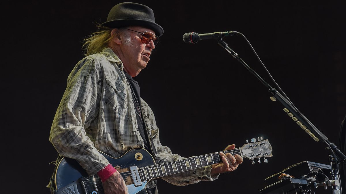 Neil Young performing live