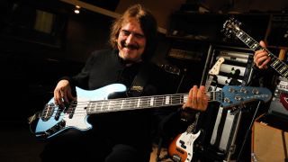 Geezer Butler of Heaven and Hell recording at the Rockfield Studios on July 25, 2007 in Monmouth.