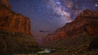 Starry sky over the Grand Canyon