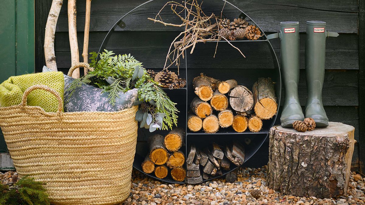 Outdoor Log Storage Garden Fire Dry Wood Shed Patio Logstore Slatted Hard Timber 
