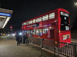 london bus at night shot on samsung galaxy s23 ultra