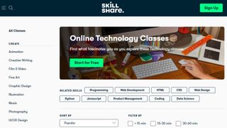 Skillshare website screenshot