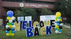 A view of a Houston middle school on the first day back for students on Aug. 12, 2024.