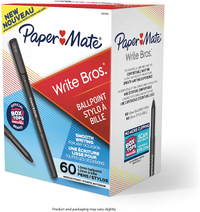 Paper Mate Write Bros Ballpoint Pens, Medium Point (1.0mm), Black, 60 Count| $5.97 at Amazon