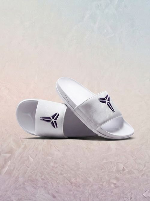 Kobe Offcourt Slides - White/Court Purple