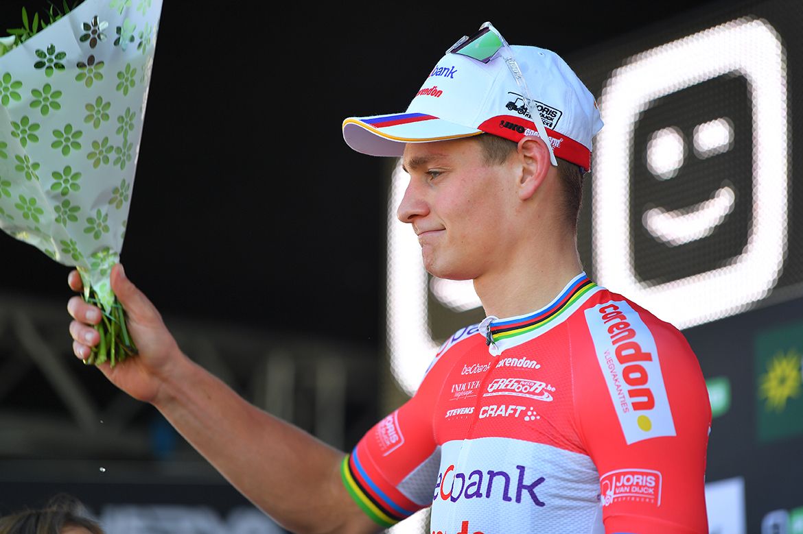 Mathieu van der Poel on the Zonhoven podium