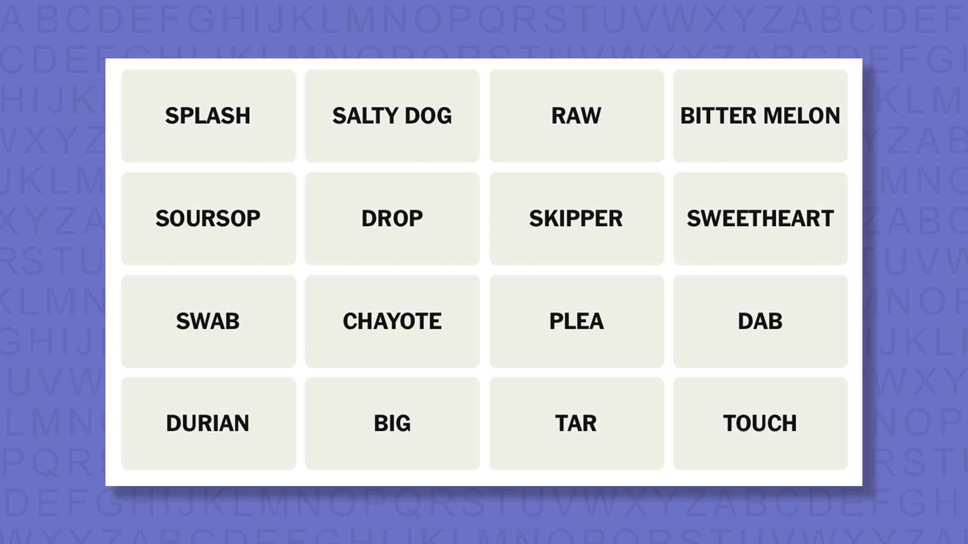 NYT Connections hints for game 895 on a purple background