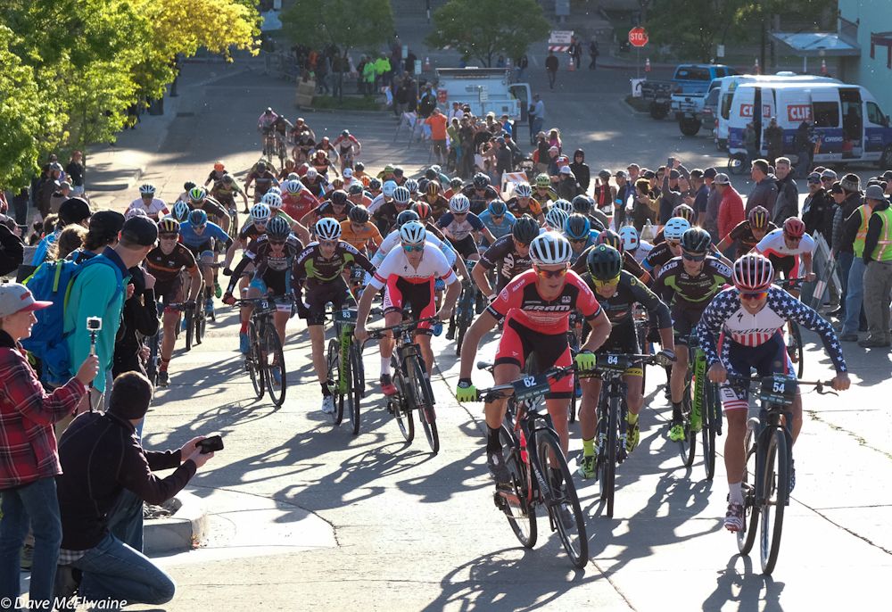 Russell Finsterwald (SRAM-TLD) and USA Champion Howard Grotts (Specialized) controlling the pace of the chase group