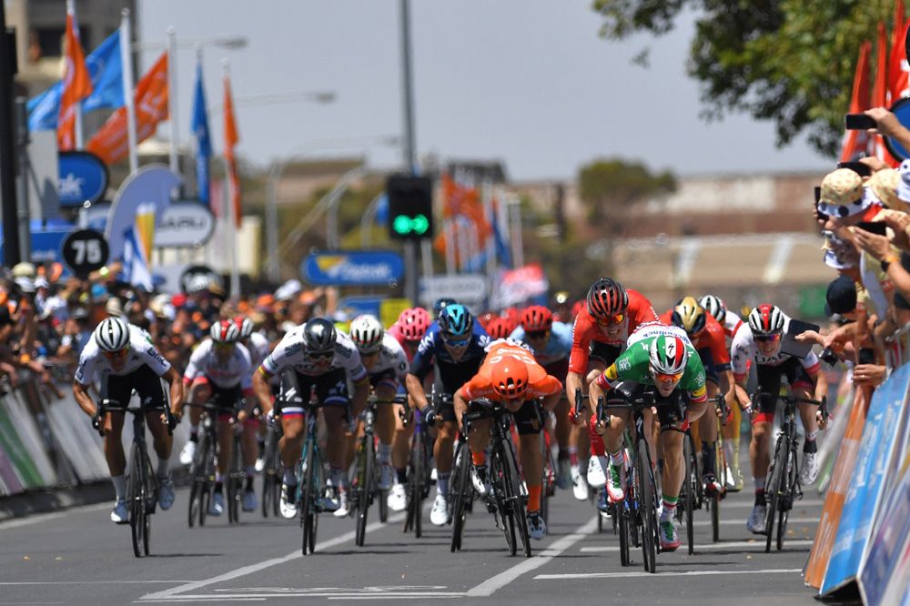 Elia Viviani (Deceuninck - Quick-Step) charges to the finish