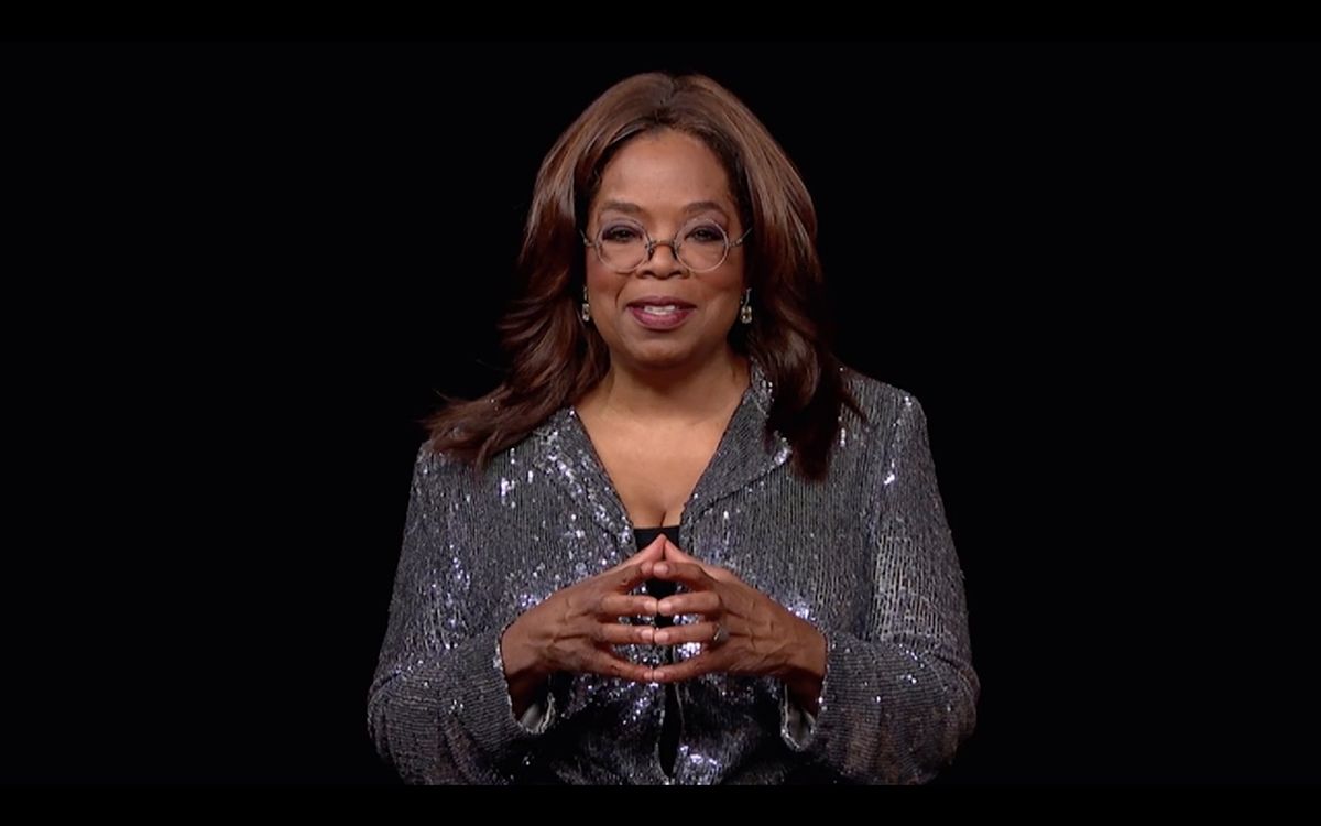 Oprah Winfrey honors Governors Award recipient Tyler Perry.