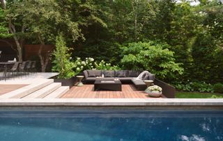 A sunken seating on the deck