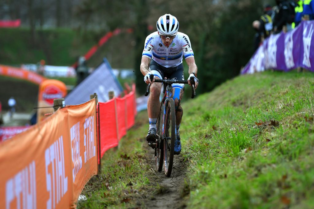 HULST NETHERLANDS JANUARY 02 Lars Van Der Haar of The Netherlands and Team Baloise Trek Lions competes during the 6th Hulst Vestingcross UCI CycloCross Worldcup 2022 Mens Elite CXWorldCup UCIcyclocrossWC on January 02 2022 in Hulst Netherlands Photo by Luc ClaessenGetty Images