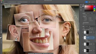 Putting the images together over the top of the background photo