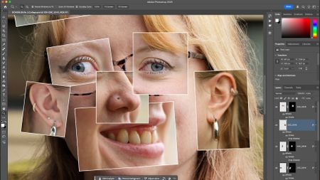 Putting the images together over the top of the background photo