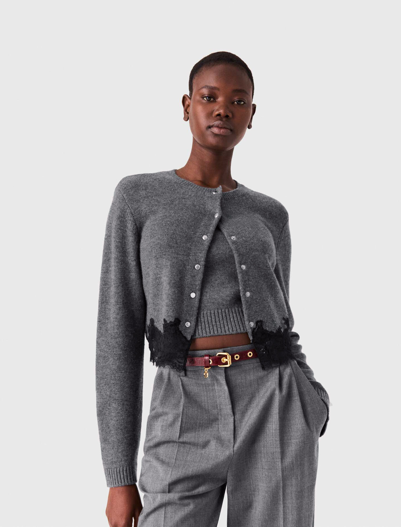 Maje - Official Website, Twinset With Lace Trim
