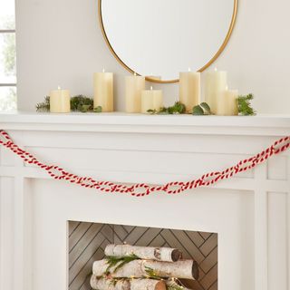 Candy Cane Bottlebrush Chain Garland