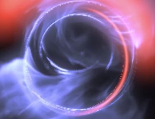 Gas travels around black hole