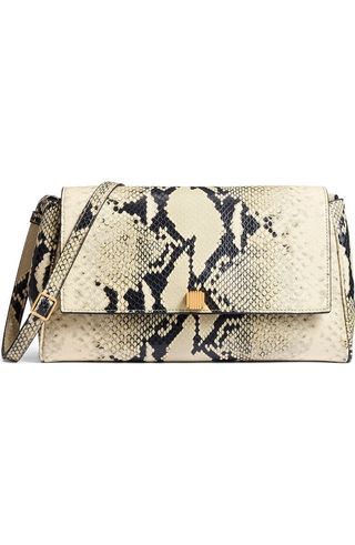 Audrey Python Print Leather Crossbody Bag