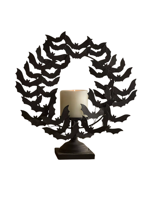 Bat Swarm Pillar Candle Holder