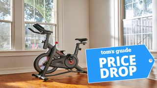 Echelon Connect stationary bike inside an empty living room