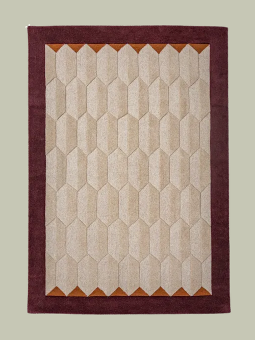 Mara Chevron Border Wool Rug