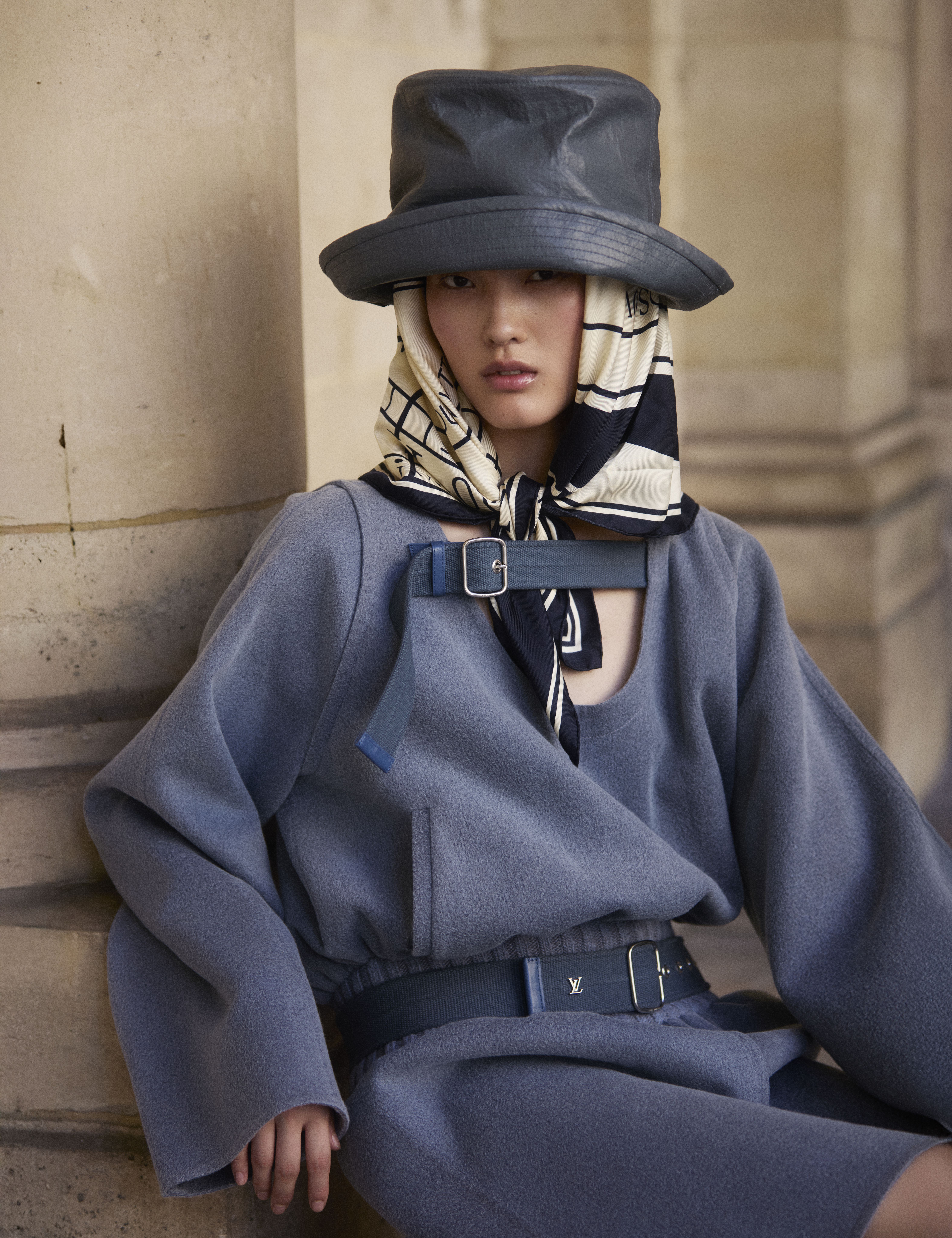 a model on the streets of paris wearing designs from the autumn/winter 2025 collections