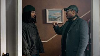 Kingsley Ben-Adir and Reinaldo Marcus Green on set in Bob Marley: One Love
