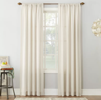Berwick Linen Blend Solid Semi-Sheer Rod Pocket Single Curtain Panel