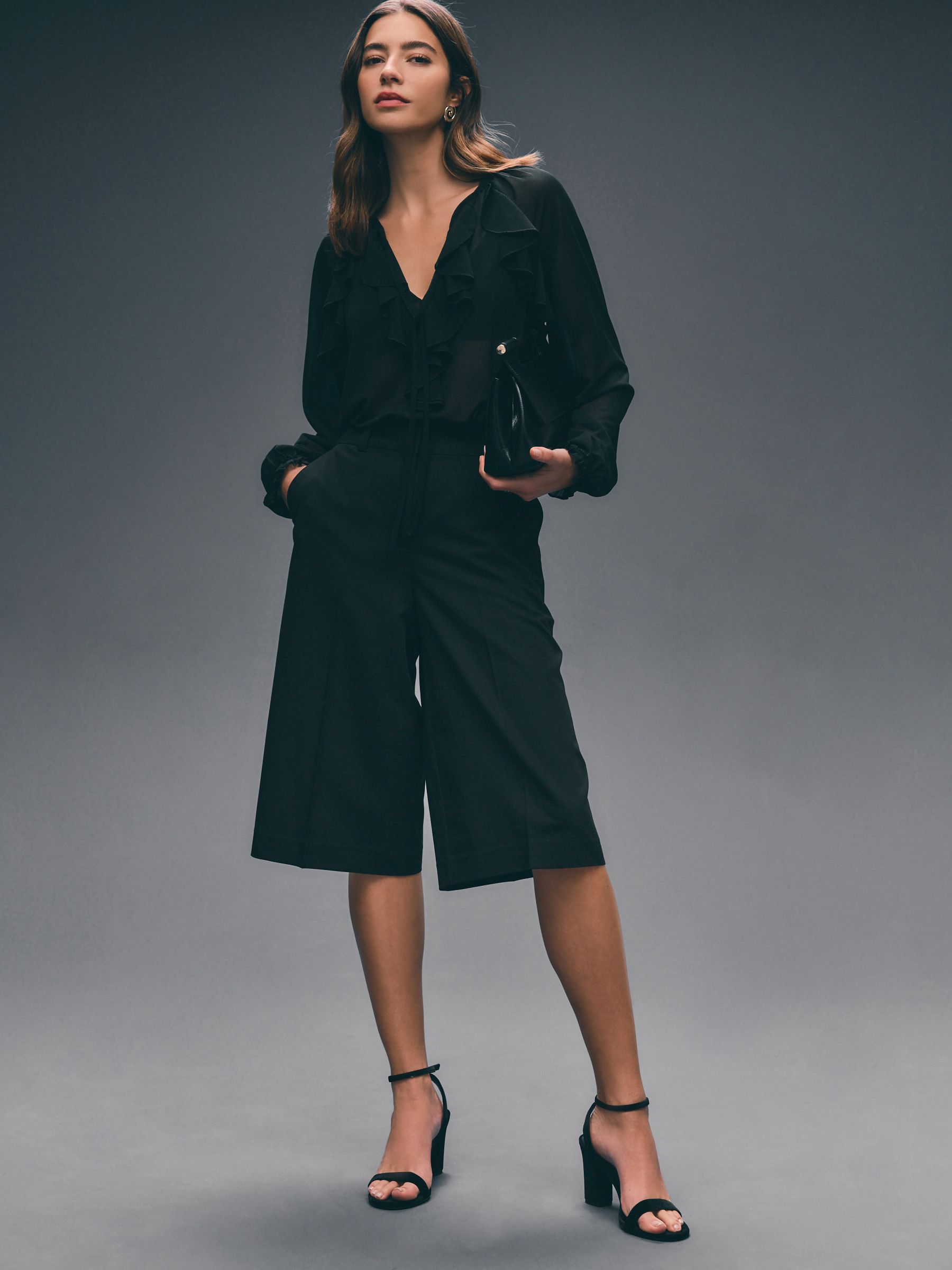 Black Tailored Long Shorts