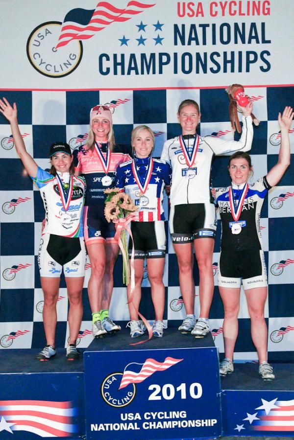 The women's podium